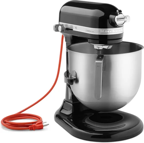 Vista 10 de KitchenAid KSM8990CU Mezclador comercial de encimera de 8 cuartos de galón, 10 velocidades, impulsado por engranajes, contorno plateado Plateado