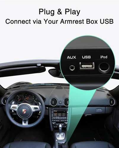 Vista 6 de Adaptador Bluetooth para Porsche PCM3.0, receptor Bluetooth iPod Compatible con Porsche Cayenne, 911, Boxster S y Cayman PCM3.0; audio aptX HD