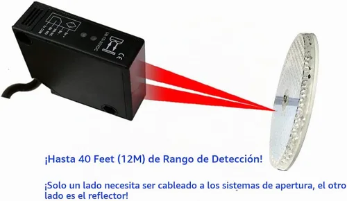 Vista 2 de IP67 Impermeable Universal 10-30VDC Seguridad Retro-Reflectante Sensor de haz fotoeléctrico para abridor de puerta de 12 V CC y 24 VCC, sensor