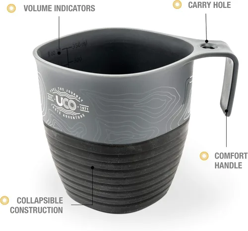 Vista 3 de UCO Vaso plegable para camping, mochilero y senderismo, 12 onzas (paquete de 2)