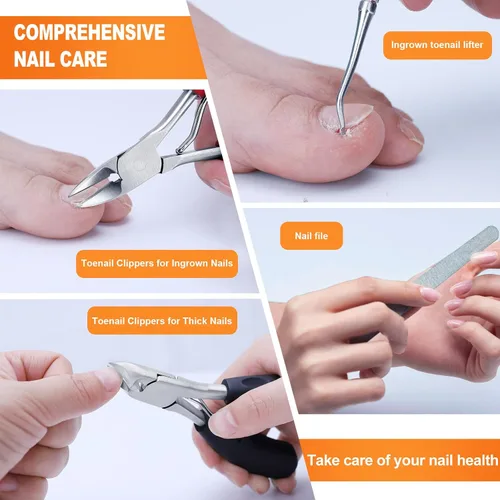Vista 6 de Cortaúñas para uñas gruesas de adultos mayores, cortaúñas resistentes, cortaúñas profesionales, mango largo ergonómico antideslizante, cortaúñas
