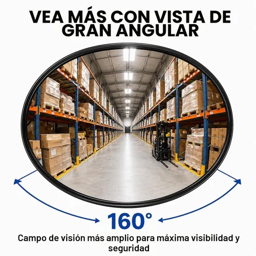 Vista 7 de Espejo convexo acrílico para interiores de 12 pulgadas con parte trasera de plástico, espejo redondo de seguridad para interiores para el punto