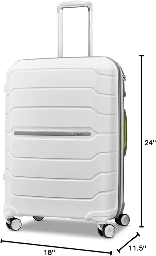 Vista 48 de Samsonite Freeform – Maleta rígida, expandible con ruedas dobles giratorias, Blanco