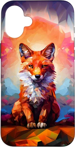 Vista 21 de iPhone 11 Mosaico de zorro rojo Lindo Funda colorida