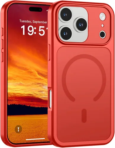 Vista 30 de SUPFINE Funda magnética para iPhone 11 Pro Max (compatible con MagSafe) (protección contra caídas de grado militar), delgada, translúcida mate, a