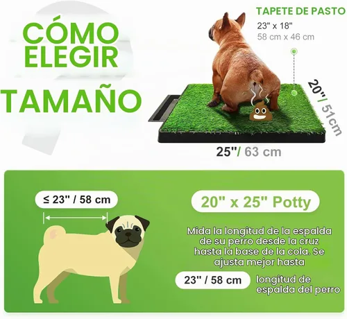 Vista 6 de Hompet Almohadilla de entrenamiento para perros para interiores y cachorros, bandeja de basura extraíble para una limpieza más fácil, césped