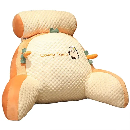 Vista 7 de Almohada de lectura – Almohada de descanso en cama con brazos y rollo de cuello desmontable de dibujos animados de animales almohada de lectura