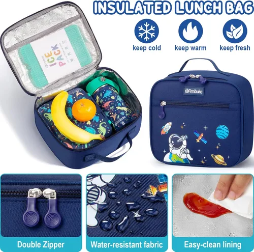 Vista 5 de Fimibuke Mochila infantil para niños, mochila espacial impermeable con caja A1.space Negro