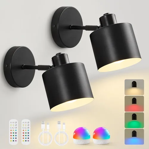 Vista 8 de Lightess Juego de 2 Apliques Decorativos de Pared con Interruptor, Aplique de Pared Dorado Regulable Giratorio de 350° con Cableado Directo, Luces