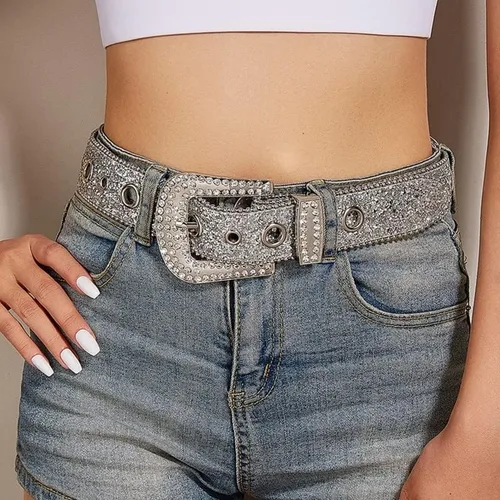 Vista 2 de RICHTRUE Y2k Accessories - Cinturón Y2k con diamantes de imitación para mujer, ropa Y2k, cinturones de moda Y2k