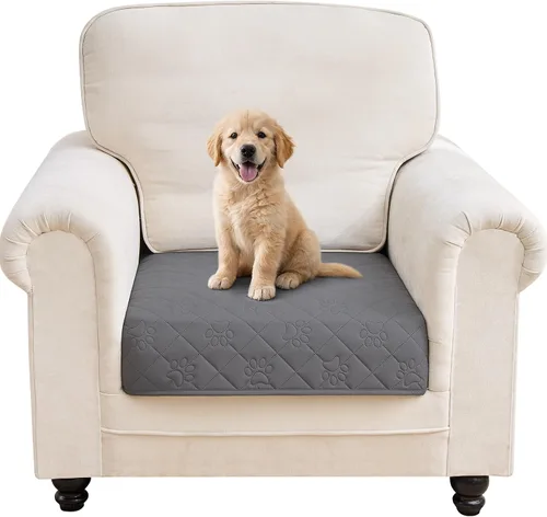 Vista 18 de PAWFINITY Funda de cama impermeable para perros, manta para mascotas lavable para colchón Gris