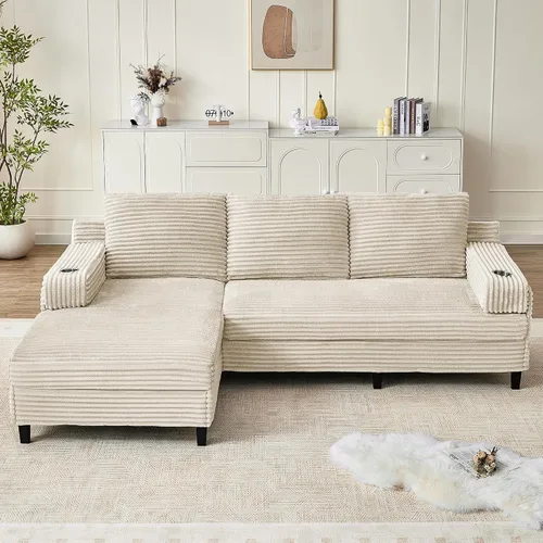 Vista 9 de Sofá de nube deshuesado de 103 pulgadas, moderno sofá modular en forma de L con diván orientado hacia la izquierda, sofá de asiento profundo