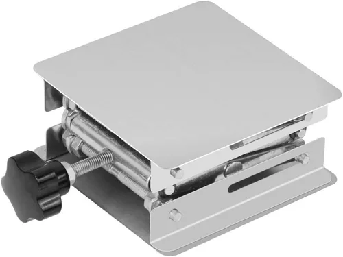 Vista 8 de stonylab Gato de tijeras de laboratorio de 4 x 4 pulgadas, soporte de laboratorio de acero inoxidable de 3.937 x 3.937 in, plataforma de soporte