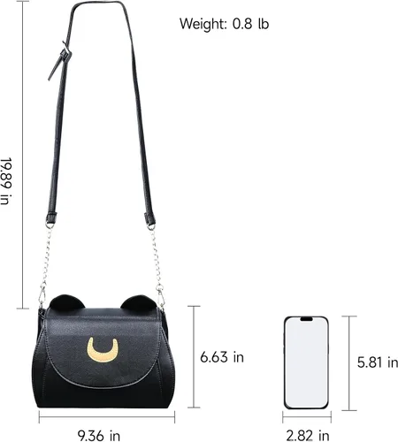 Vista 4 de Lady Sailor Moon - Bolso de hombro con orejas de gato Luna