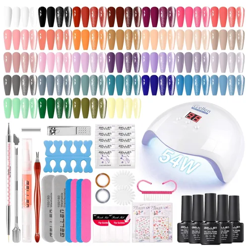 Vista 21 de GELLEN Juego de 24 esmaltes de uñas de gel, kit de esmalte de gel pastel Set 20+4 colección Blooming Pastel