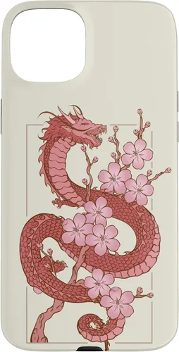 Vista 9 de iPhone 16 Japanese Dragon in Cherry Blossom Case