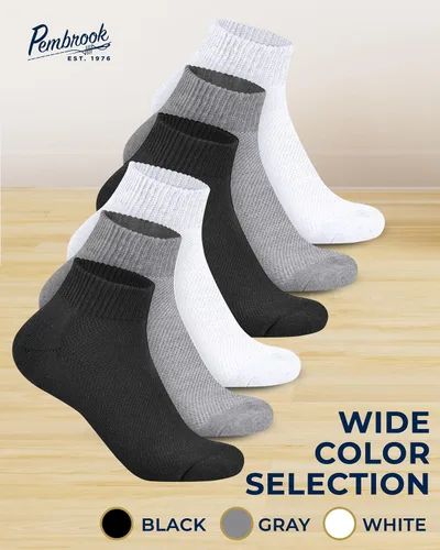 Vista 5 de Pembrook Calcetines de tobillo para diabéticos para mujeres y hombres - 6 pares Calcetines de corte bajo para neuropatía para mujeres Costuras