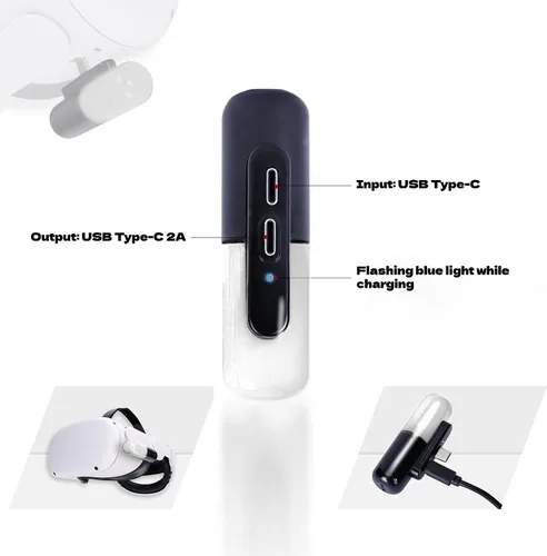 Vista 3 de UPREAL Capsule Power Bank for OculusMeta Quest 2 Accessories - Ultra Lightweight Portable Battery Pack Compatible with Oculus Elite Strap - Extra 2