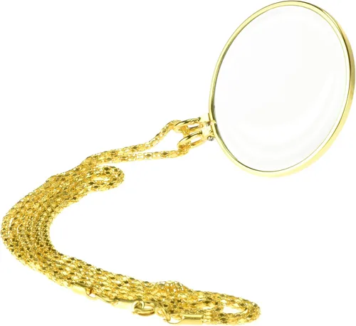 Vista 2 de SE 5.5x Lupa colgante con collar de cadena de oro de 36" - MG2015G