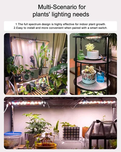 Vista 3 de Luces para plantas, espectro completo de 12 W (equivalente a 120 W), panel ultrafino, 84 LED lámpara solar para plantas con interruptor