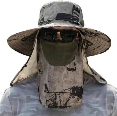 Vista 10 de Hombres Mujeres Safari Bucket Pesca Sombreros Sol Cubierta Cara Kcl015-lanse