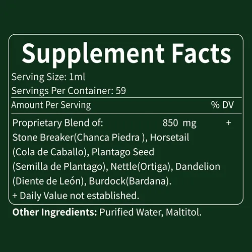 Vista 7 de Chanca Piedra - Gotas para disolver cálculos renales y cálculos biliares, extracto de cola de caballo, limpieza renal, desintoxicación y reparación