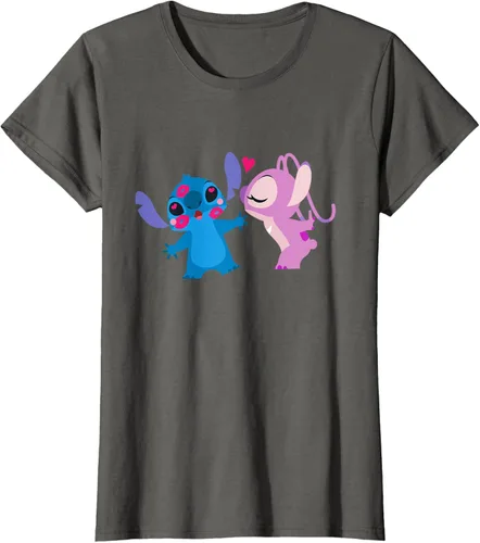 Vista 9 de Disney Stitch and Angel - Camiseta para el día de San Valentín Negro