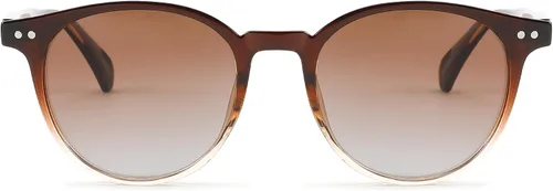 Vista 3 de FEISEDY Gafas de sol polarizadas redondas retro para mujeres y hombres, sombras de moda círculo de sol B2808