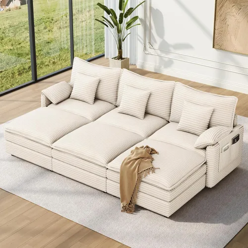 Vista 72 de Vesgantti Sofá modular de 108 pulgadas, cómodo sofá de nube con asiento profundo otomano movible, sofá modular en forma de L, sofás seccionales