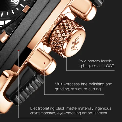 Vista 9 de OLEVS Reloj analógico de cuarzo para hombre, correa de cuero, reloj de cuarzo analógico, a la moda, esfera grande, impermeable, vestido luminoso
