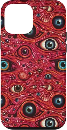 Vista 15 de iPhone 13 Weirdcore Dreamcore Horror Trippy psicodélico Estuche de globos oculares