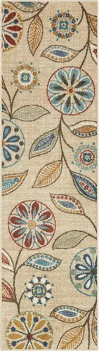Vista 44 de Maples Rugs Reggie - Alfombra bohemia con estampado floral, 1 pies 8 Gris oscuro