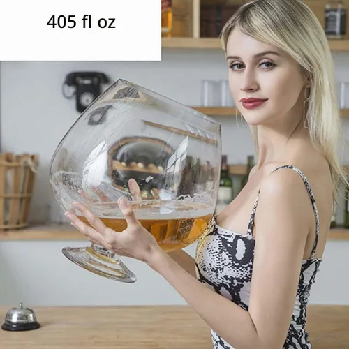 Vista 2 de GAOGAO Vasos de cristal de brandy súper grandes de 2000 ml a 12000 ml, para bebidas, sifón para bar, vino, sorpresa, drinkware (12000 ML)