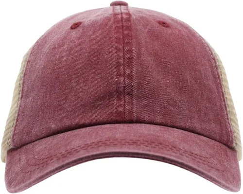 Vista 2 de Gorra de béisbol ajustable de malla suave de algodón lavado vintage