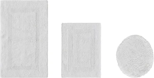 Vista 394 de Better Trends - Juego de 2 alfombras de baño 100% algodón, extra suaves, con borlas, de 17" x 24", alfombra de baño superabsorbente y reversible