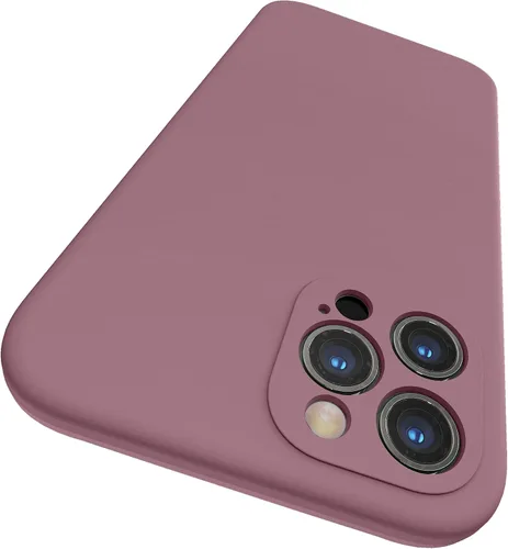 Vista 16 de SURPHY Funda diseñada para iPhone 12 Pro Max con protección para cámara, funda de silicona líquida con forro de microfibra, color negro