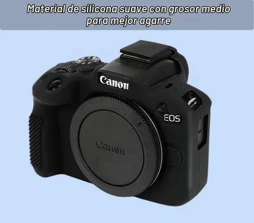 Vista 4 de Pocoukate Funda para cámara Canon EOS R50, funda protectora de silicona suave con protector de pantalla Accesorios para Canon EOS R50 Funda