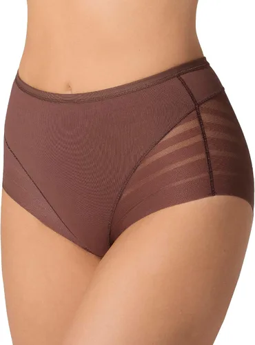 Vista 19 de Leonisa Faja Invisible de Cintura Alta con Control de Abdomen para Mujeres - Ropa Interior de Encaje a Rayas para Damas Panties Marrón claro