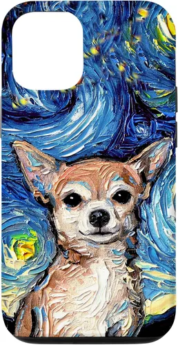 Vista 28 de Aja - Funda para iPhone 17, diseño de perro de noche estrellada, color marrón