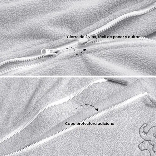 Vista 5 de PHF Saco de dormir cálido de microforro polar para bebé de 0 a 6 meses, manta suave para bebé, sacos de dormir con cremallera de 2 vías, paquete
