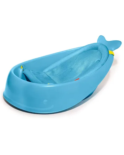 Vista 2 de Skip Hop Bañera para bebé, bañera inteligente de 3 etapas, Moby, azul (paquete de 2)