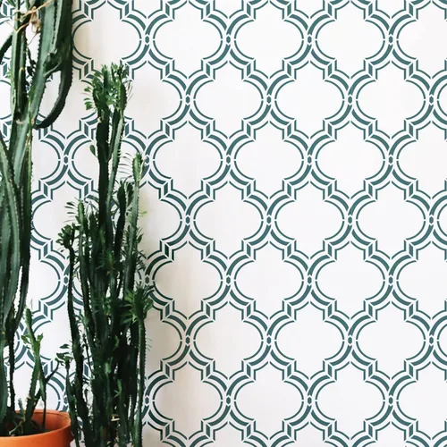 Vista 4 de Plantillas geométricas grandes de 12 pulgadas para manualidades, plantillas reutilizables de pintura de cara y pared para arte y decoración
