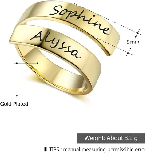Vista 2 de Anillos de promesa personalizados para ella grabado en espiral, con 2 piedras de nacimiento simuladas, regalo para mujeres y novias.