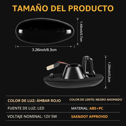 Vista 5 de Gempro Luces LED de doble guardabarros laterales para Chevy Silverado GMC Sierra 2500 3500 2001-2014 rojo ámbar, luces de marcador de cama de doble