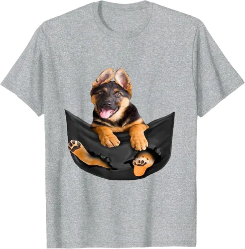 Vista 34 de Dog Lovers Gifts - Camiseta divertida con cara de perro con bolsillo, Negro, S