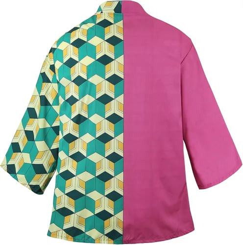 Vista 3 de Tinyones Conjunto de aretes de chaqueta de cosplay de anime Kamado Tanjirou