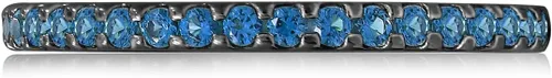 Vista 4 de Tienda Collection Plated Sterling Silver Round-Cut All-Around Band Ring made with Infinite Elements Zirconia