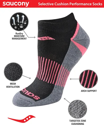 Vista 2 de Saucony Calcetines Selective Cushion Performance para mujer (6 y 12 pares)