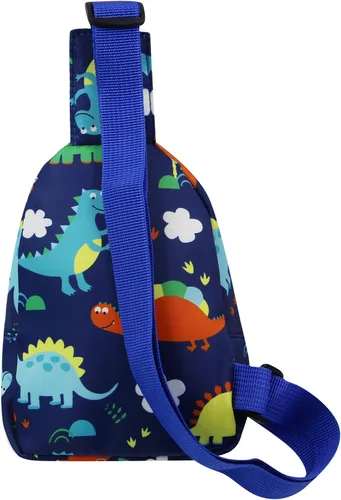 Vista 3 de ANKOMINA Bolso bandolera pequeño para niños, lindo bolso cruzado de dibujos animados, bolsa de hombro de unicornio dinosaurio para exteriores