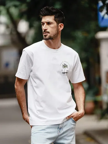 Vista 3 de SOLY HUX Camisetas gráficas para hombre, camisetas de manga corta con estampado de letras, camiseta casual de verano